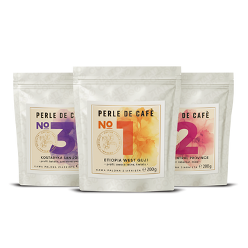 Kawa ziarnista specialty Tattoo Coffee, zestaw Perle de Cafè 3 x 200 g